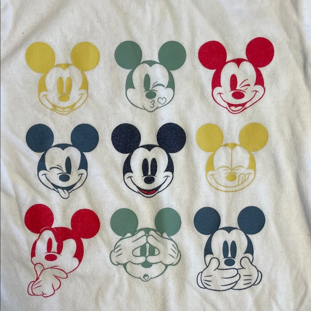 GAP Kids White Long Sleeve with Colorful Mickey Mouse Faces size 18-24 mo